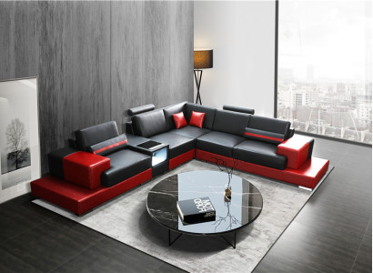 Couch Corner sofa Leather Living landscape Suite Design Modern Sof L-shape Coffee table